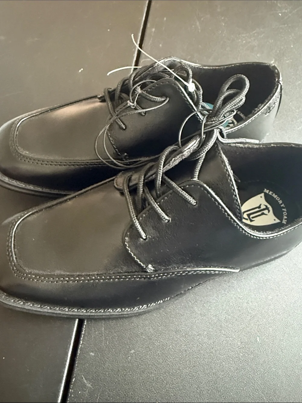 Kids Black Lace-Up Dress Shoes for Special Occasions